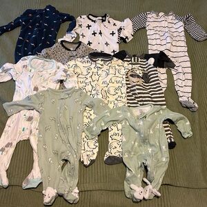 9 full zip baby pajamas